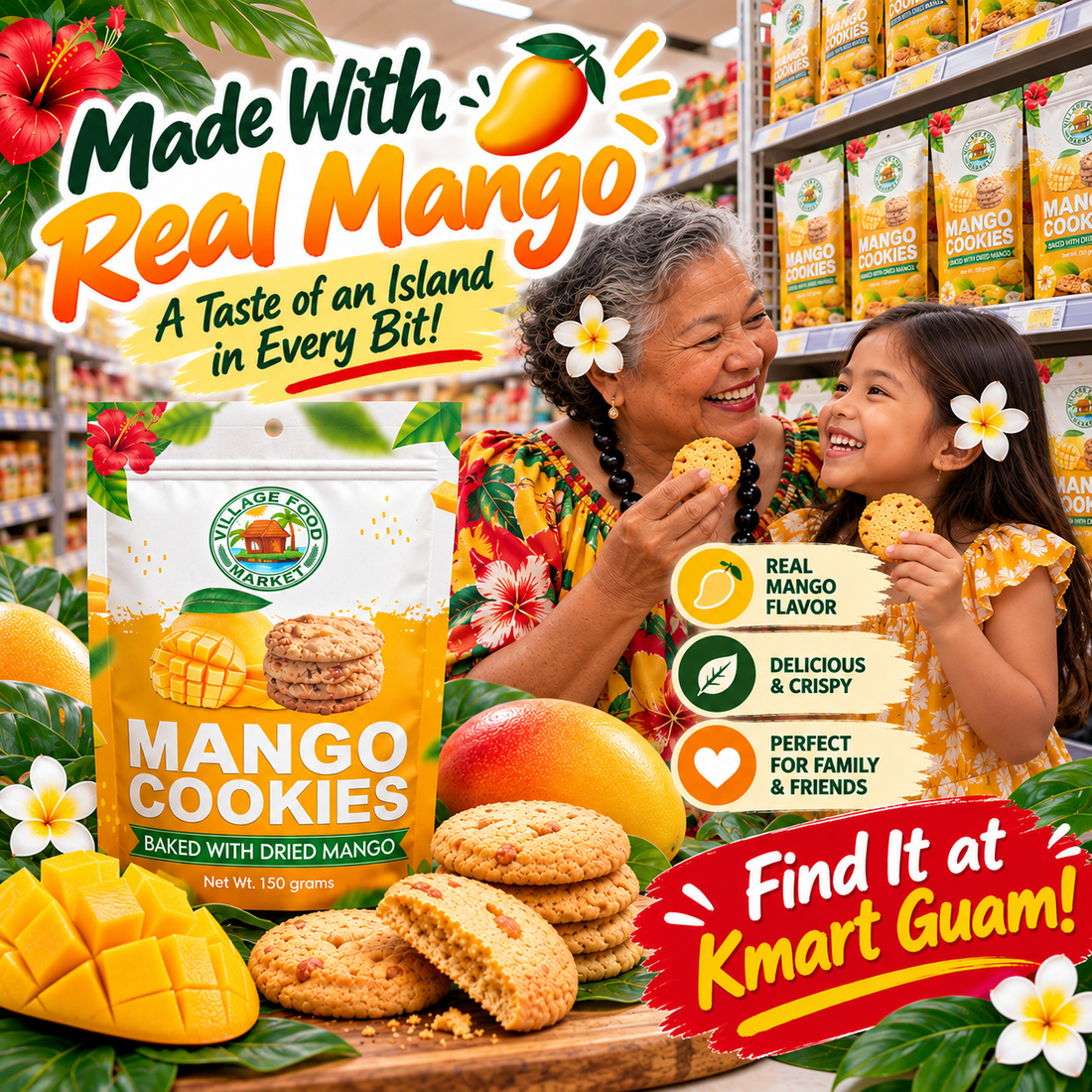 Island Mango Cookies 3-pouch set, a popular Guam pasalubong gift from Guam Route