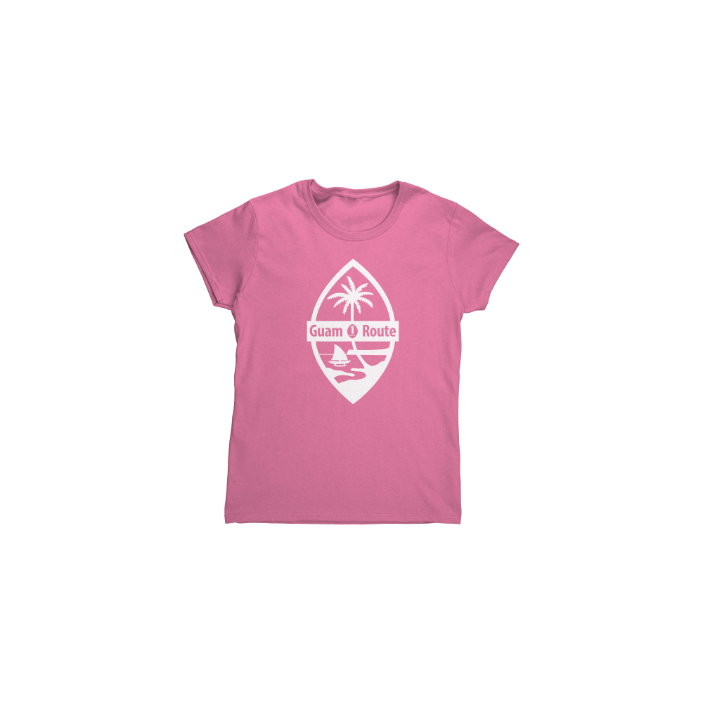 Guam Route Womens Tee Gildan authentic island apparel Made In Guam shipped worldwide