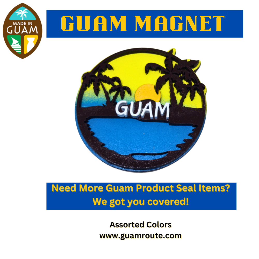 Guam Sunset Magnet GPS authentic island souvenir Made In Guam shipped worldwide