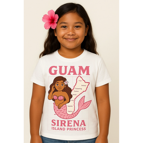 Girl Sirena White Guam island authentic apparel Made In Guam shipped worldwide