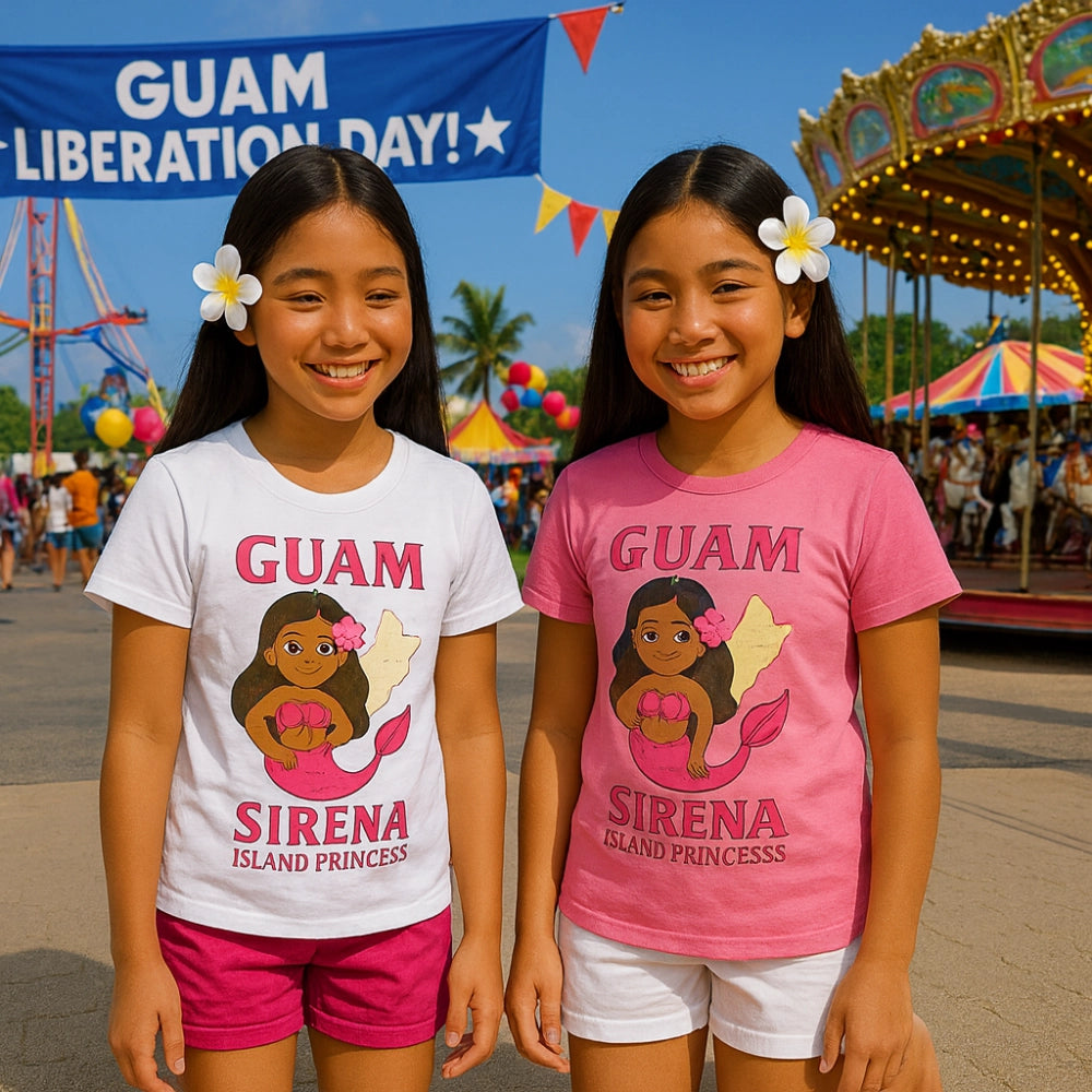 Girl Sirena White detail Guam Route authentic island clothing