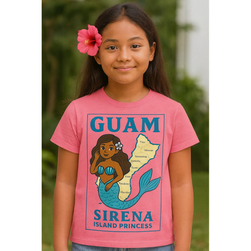 Girl Sirena Pink back view Guam Route island apparel Made In Guam