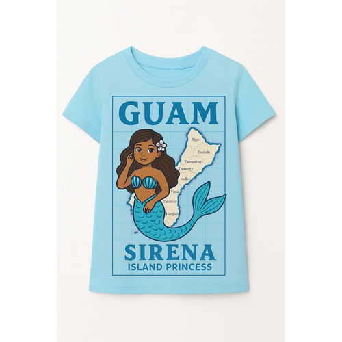 Girl Sirena Ocean Blue back Guam Route island apparel Made In Guam