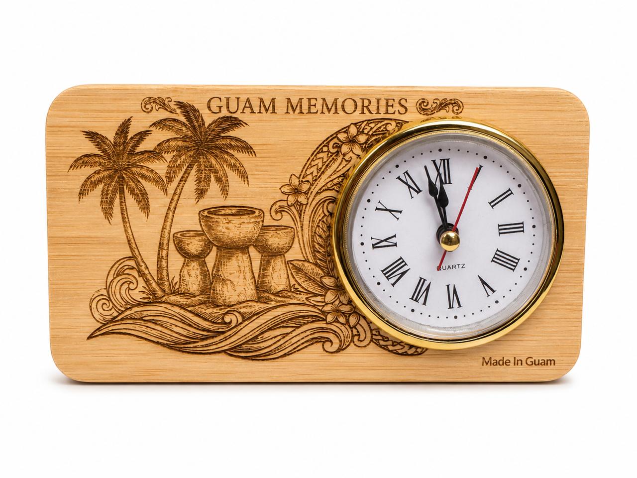Guam Desk Clock authentic island timepiece Guam Route Made In Guam shipped worldwide
