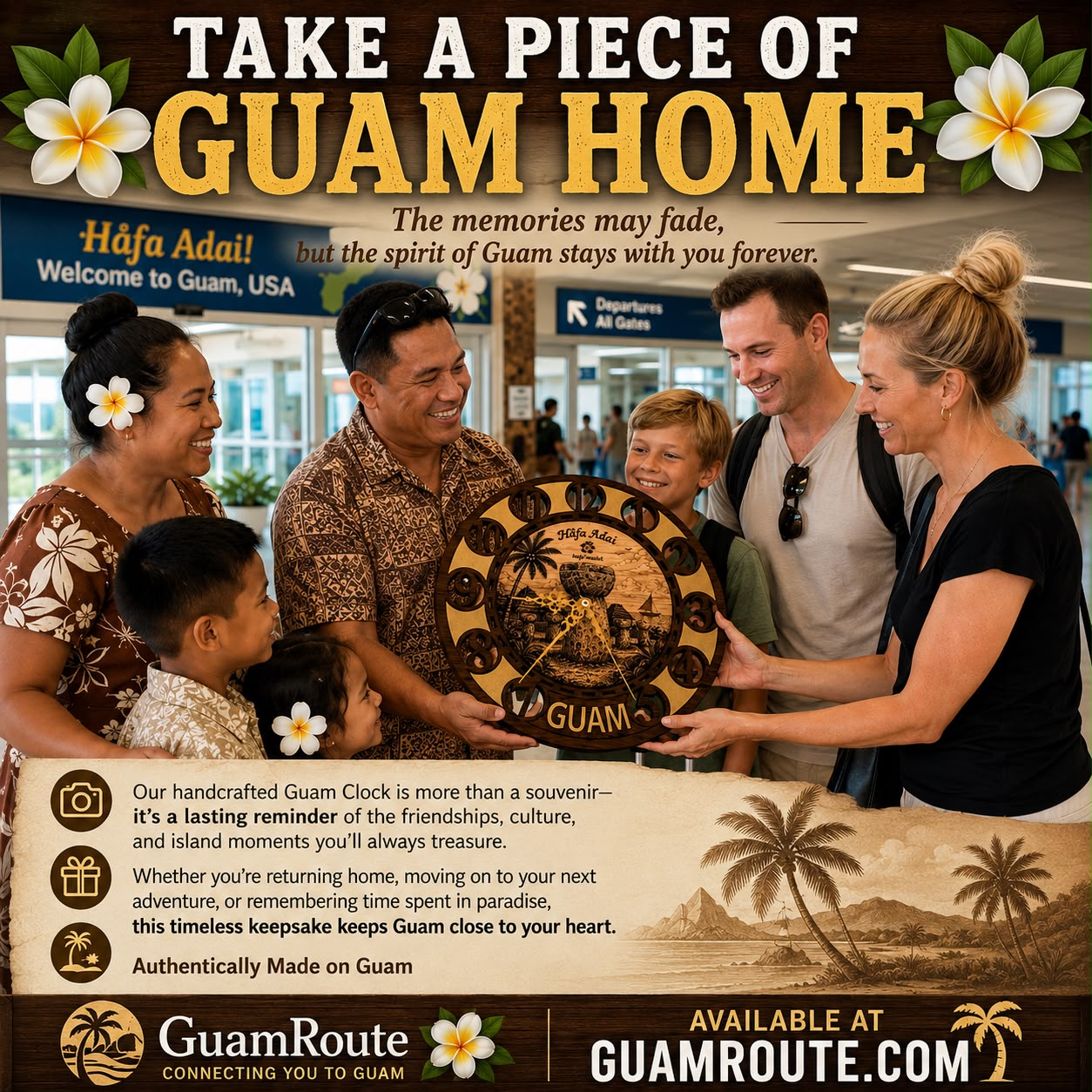 Guam Wall Clock | Handcrafted on Guam