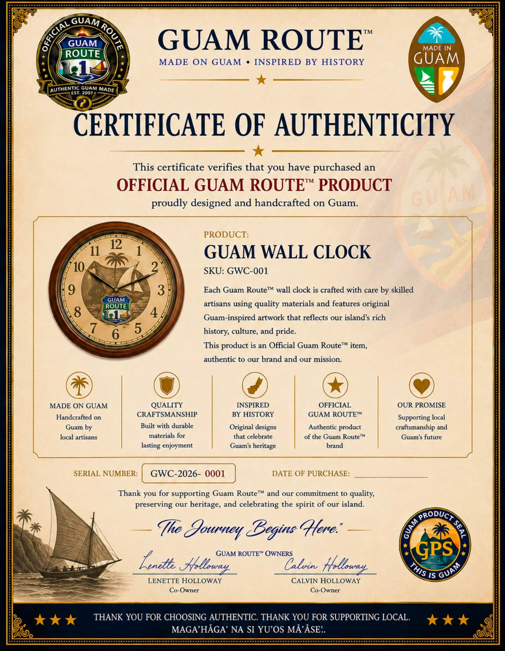 Guam Wall Clock | Handcrafted on Guam