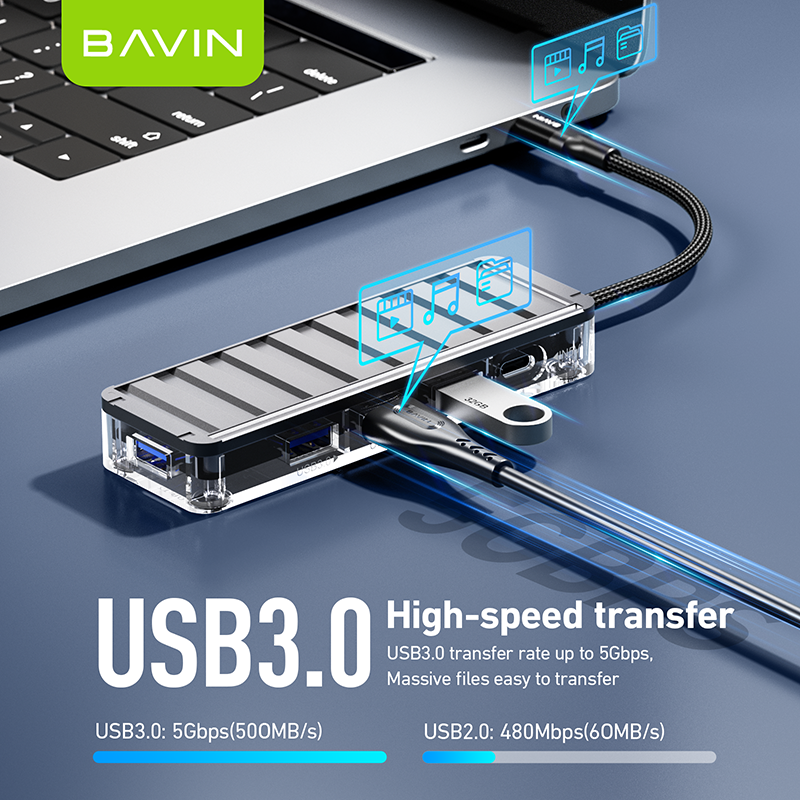 BAVIN I13 6-in-1 USB-C hub – photo 3