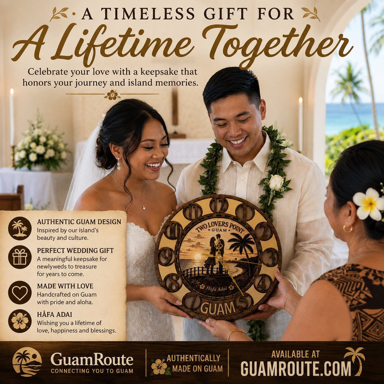 Guam Wall Clock | Handcrafted on Guam