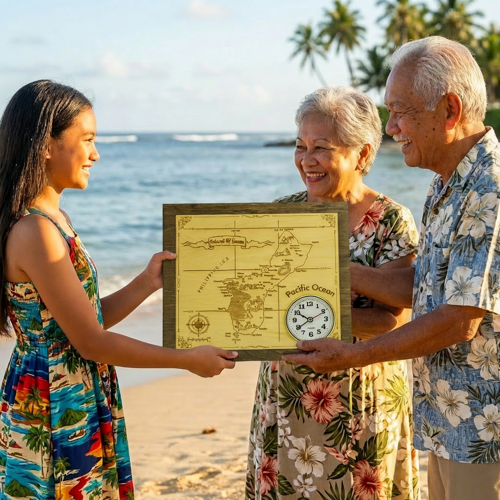 Guam Map Clock