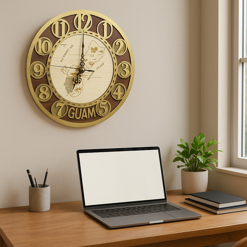 Guam Gold Wall Clock