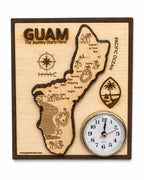 New Guam Map Desk Clock authentic island timepiece Made In Guam shipped worldwide