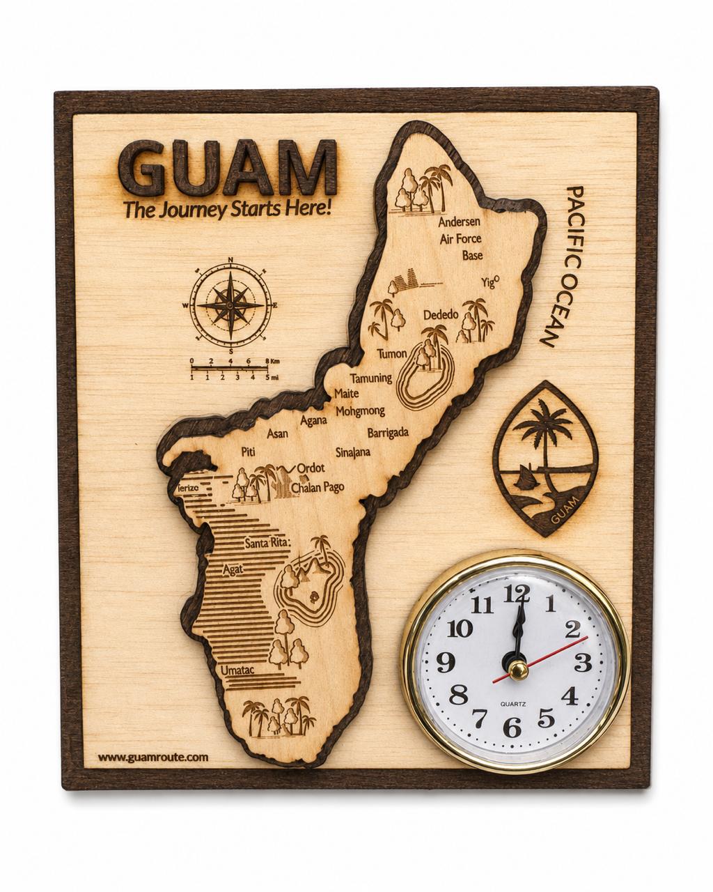 New Guam Map Desk Clock