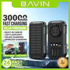 BAVIN PC1251 Solar Power Bank 30,000mAh — Emergency Backup Charger
