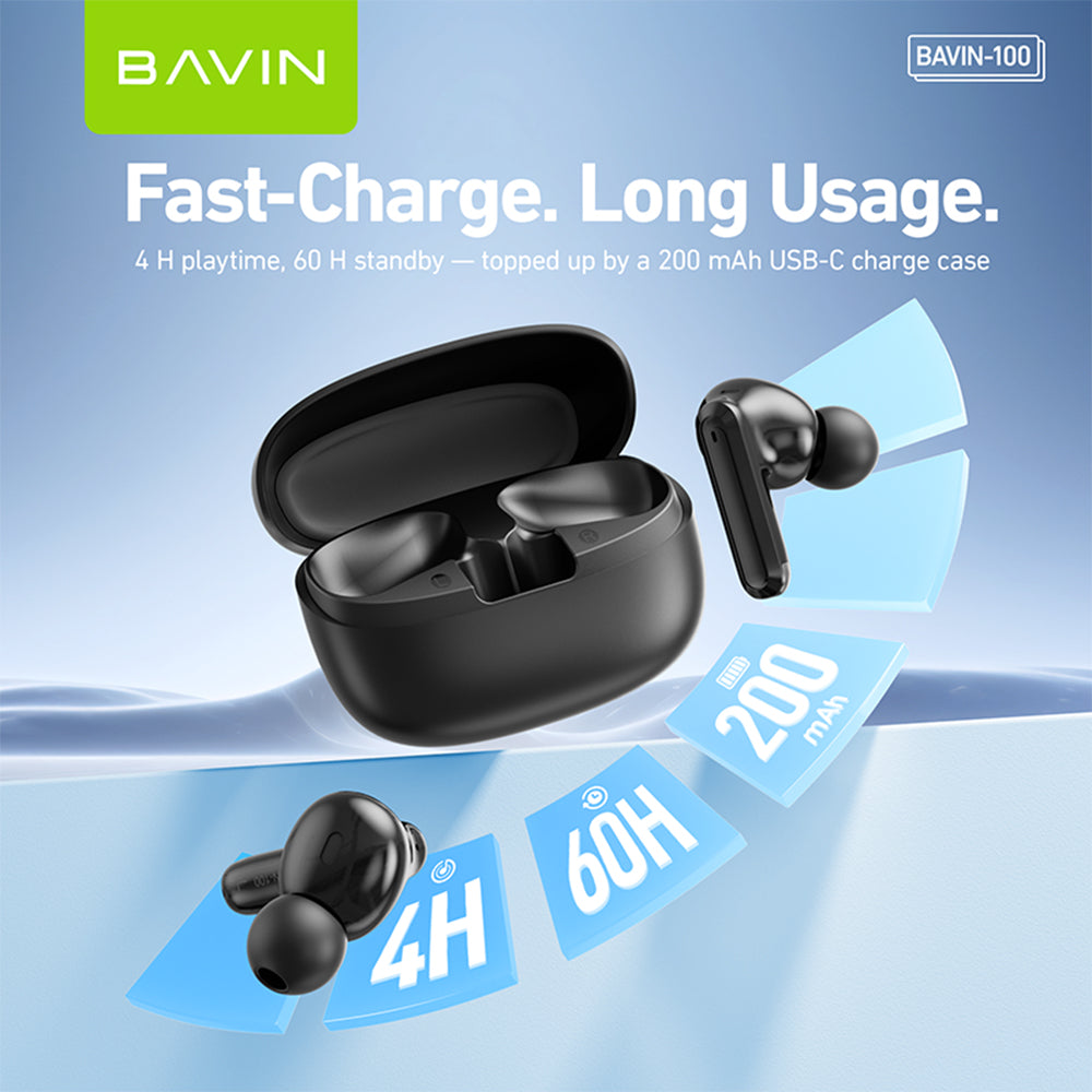 BAVIN BA100 Hi-Res Bluetooth Earbuds with Touch Control detail 2