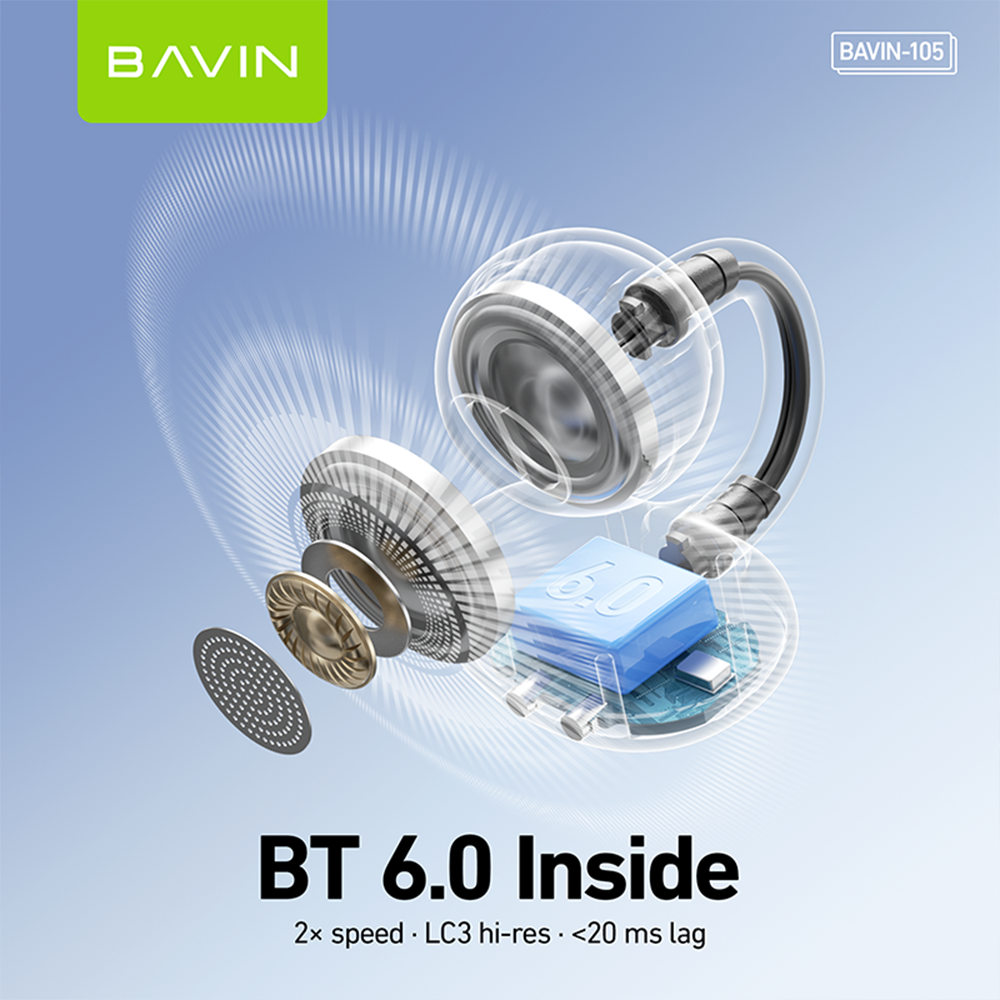 BAVIN BA105 Bluetooth 6.0 Open-Ear Clip Earbuds detail 2