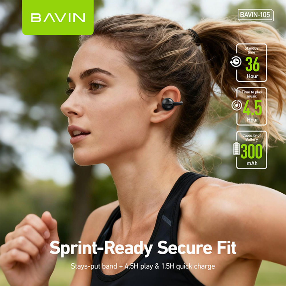 BAVIN BA105 Bluetooth 6.0 Open-Ear Clip Earbuds detail 3