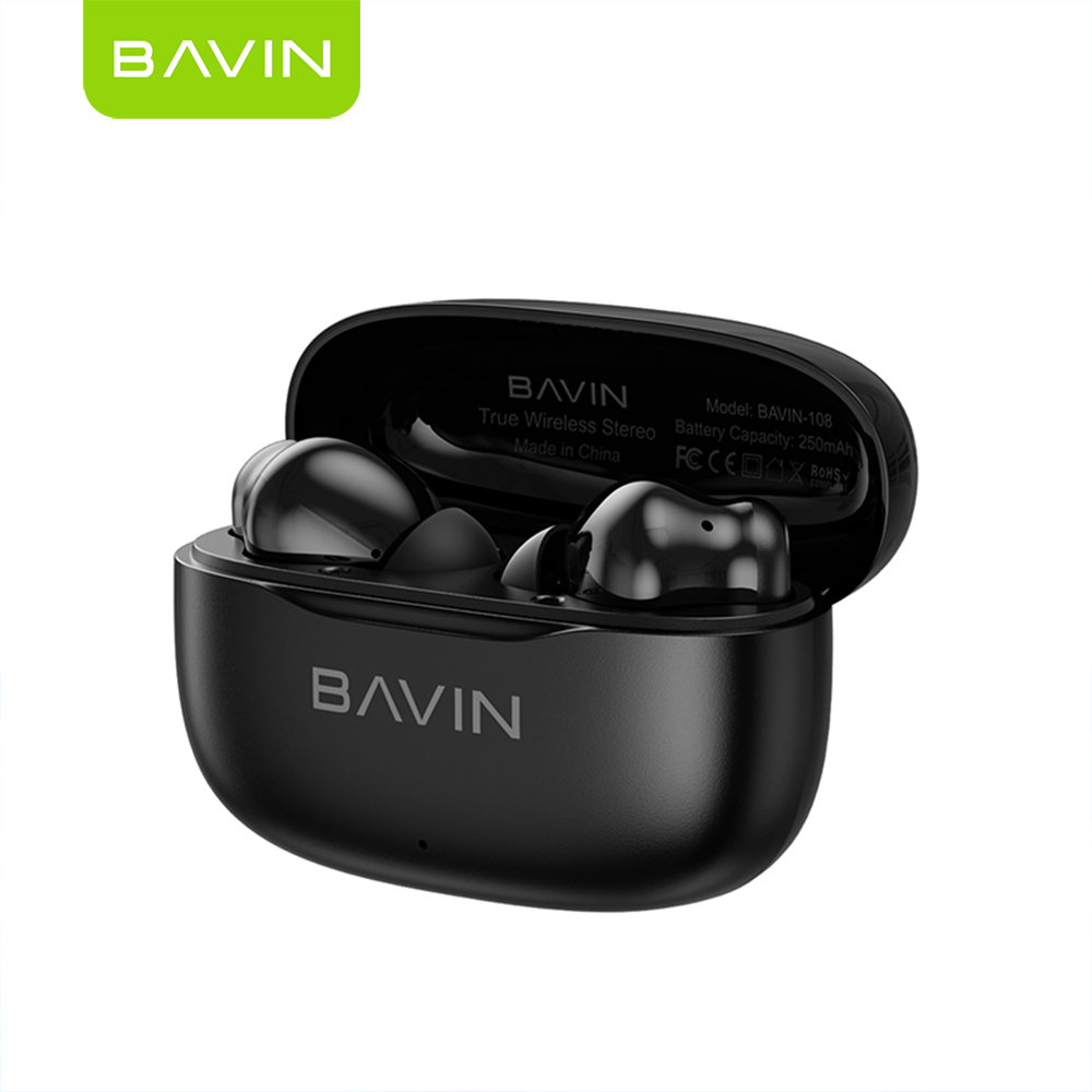 BAVIN BA108 wireless earbuds in black