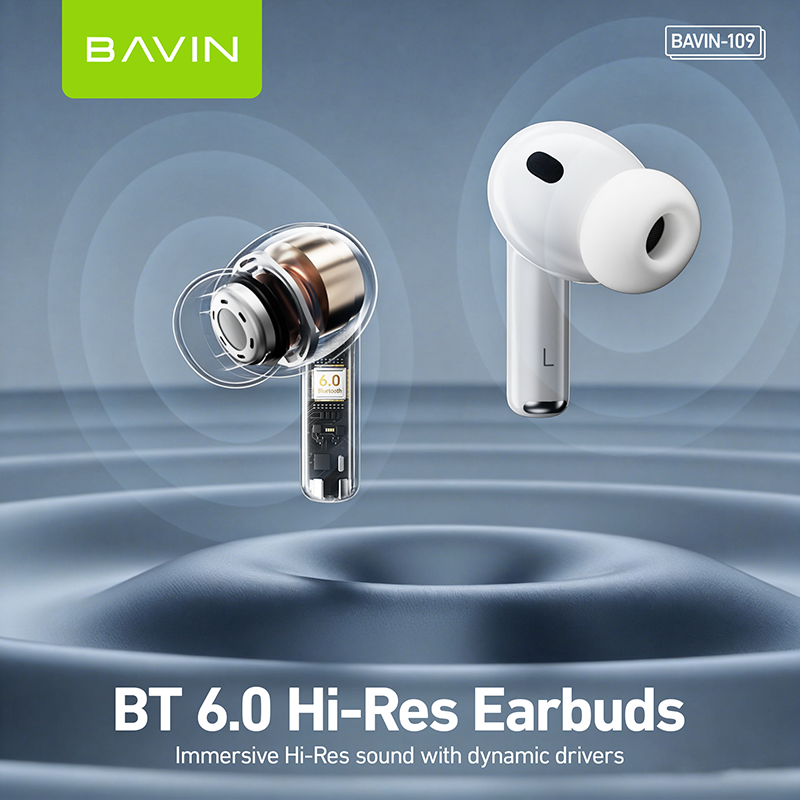 BAVIN BA109 Bluetooth 6.0 Hi-Res Wireless Earbuds detail 2
