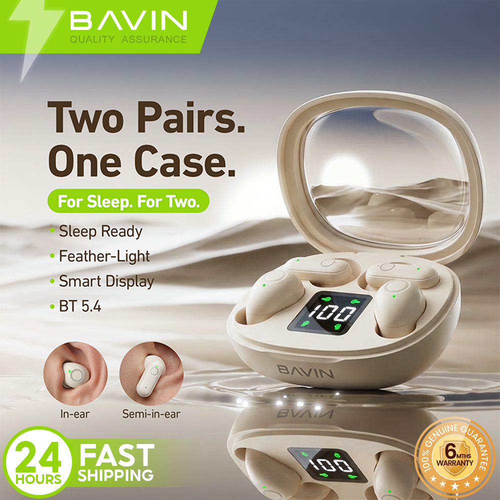 BAVIN BA110 2-in-1 Wireless Earbuds with Smart LED Display detail 1