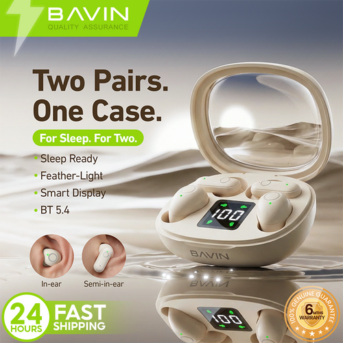 BAVIN BA110 2-in-1 Wireless Earbuds with Smart LED Display detail 1