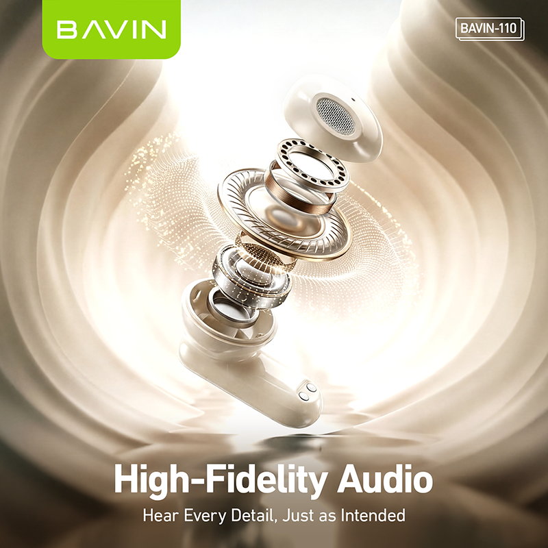 BAVIN BA110 2-in-1 Wireless Earbuds with Smart LED Display detail 2