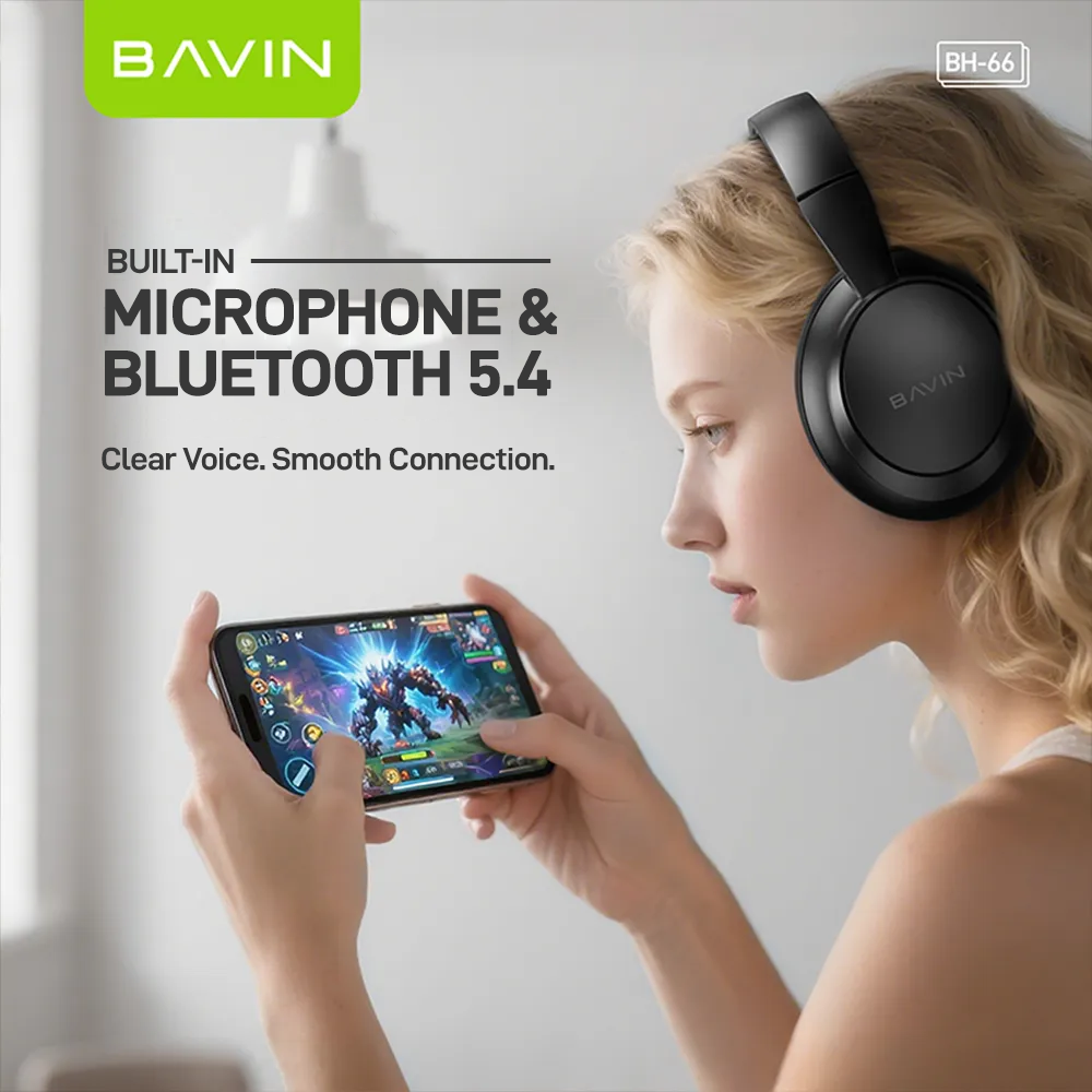 BAVIN BH66 Bluetooth 5.4 Foldable Over-Ear Headphones detail 3