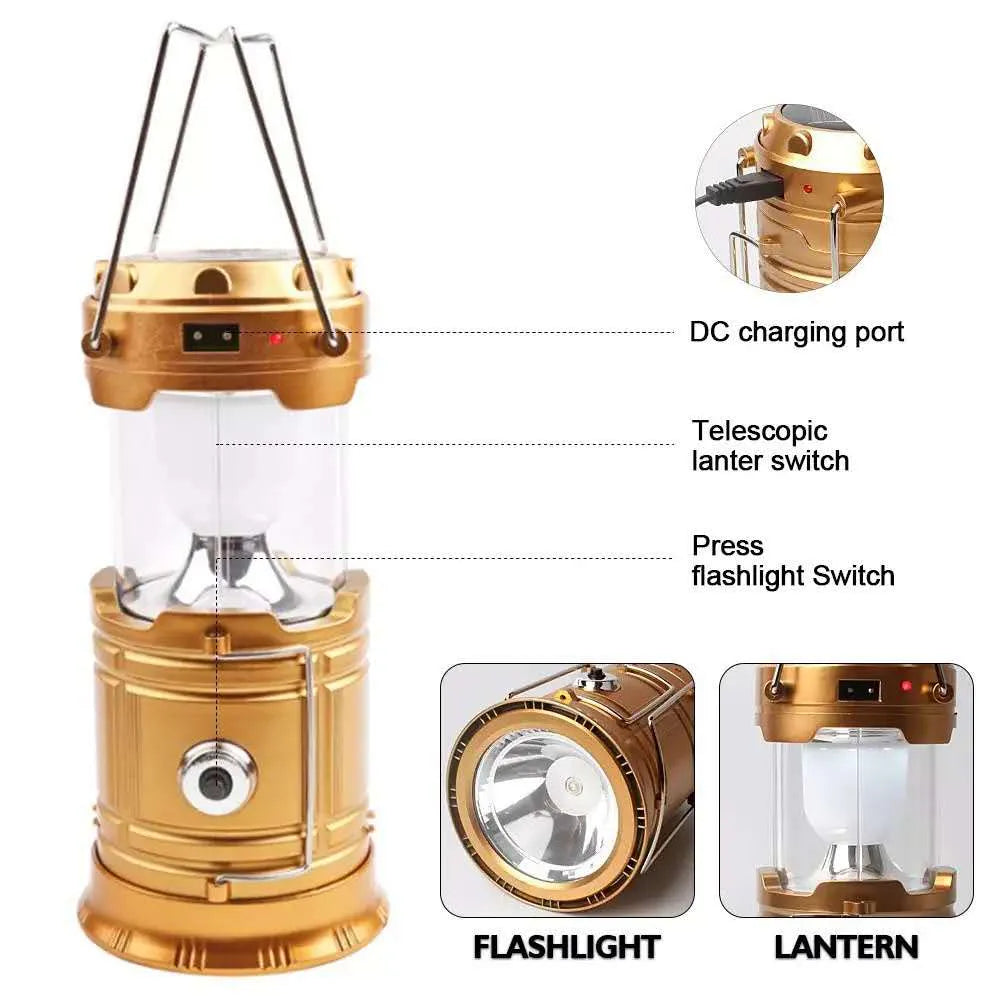 Solar Typhoon Lantern – 4-in-1 Rechargeable LED Camping Light, Flashlight & Power Bank
