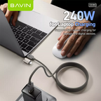 BAVIN CB388 4-in-1 240W Magnetic Fast-Charging Data Cable detail 2
