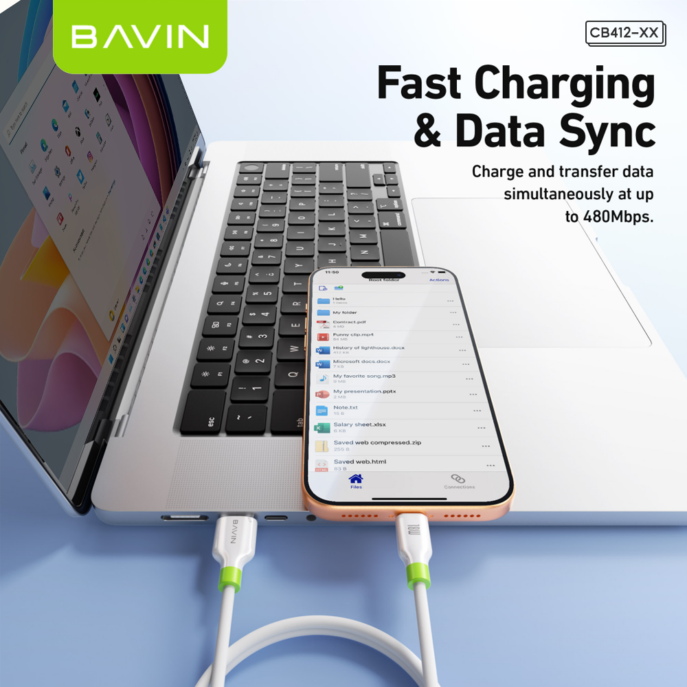 BAVIN CB412 5-in-1 Fast-Charging Data Cable – 1.2 m detail 1