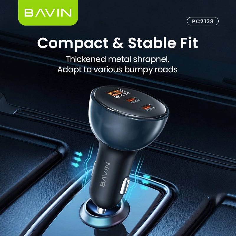 BAVIN PC2138 68W Three-Port Fast-Charging Car Charger detail 1