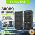 BAVIN PC1251 Solar Power Bank 30,000mAh — Emergency Backup Charger