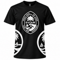 Guam Seal T-Shirt Black & Silver – Great Seal of Guam in silver on a black tee